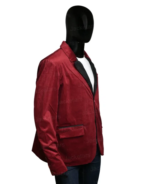 Men’s Burgundy Velvet Blazer Jacket