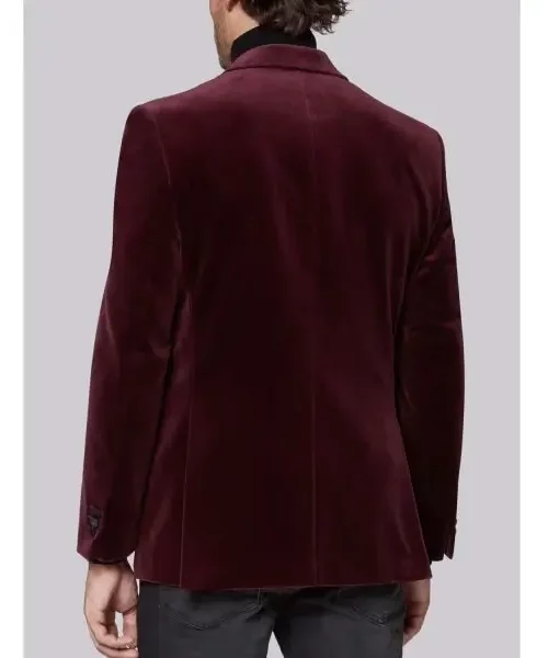 Men's Burgundy Velvet Jacket