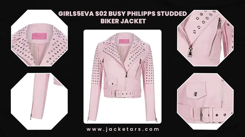 Girls5eva S02 Busy Philipps Studded Biker Jacket