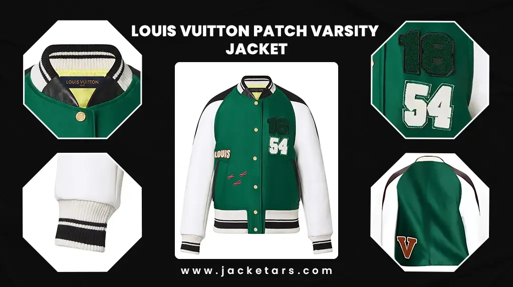 Louis Vuitton Patch Varsity Jacket  Louis Vuitton Green Letterman Jacket