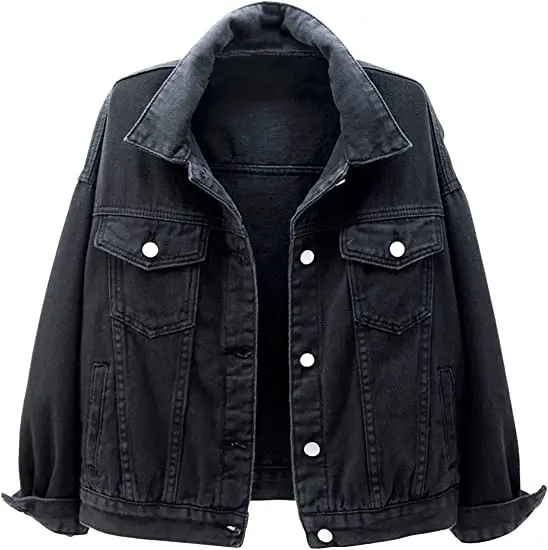 Women's Black Denim Jacket | Black Denim Jacket