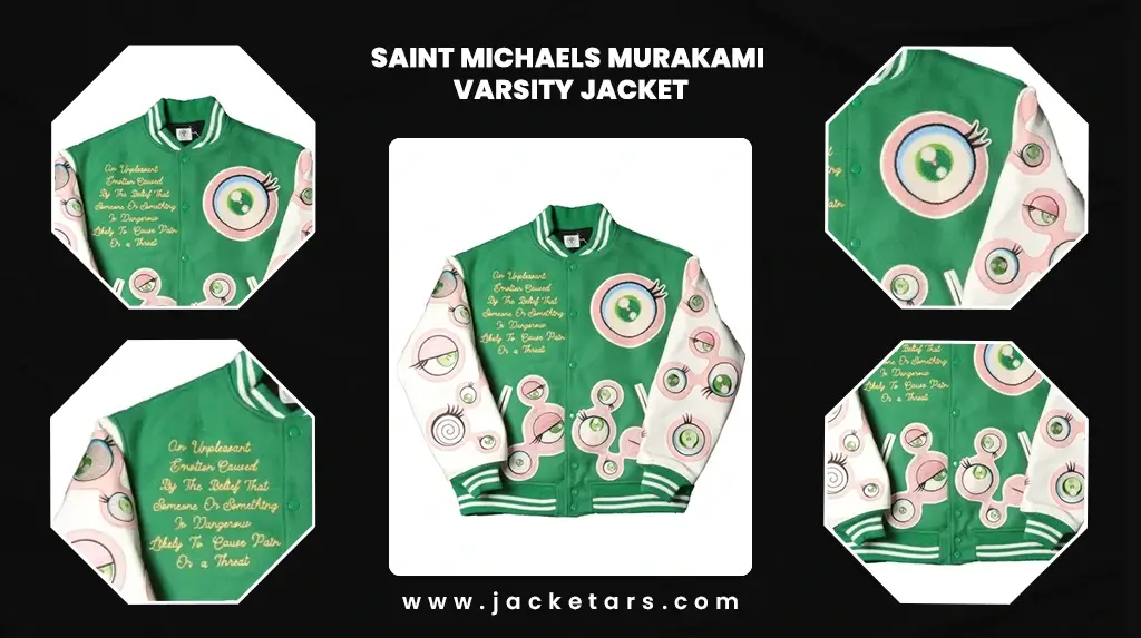 SAINT Mxxxxxx Michael Takashi Murakami Varsity Jacket stadium TRAVIS JESUS  M new