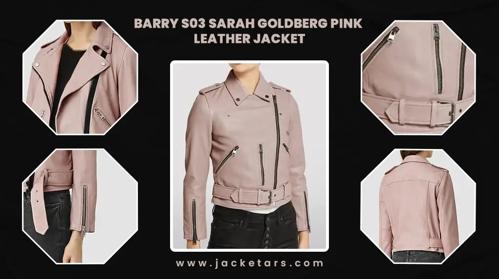 Barry S03 Sarah Goldberg Pink Leather Jacket