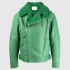 Holly Aviator Green Biker Fur Jacket
