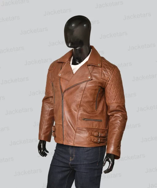 Mens Brown Biker Leather Jacket