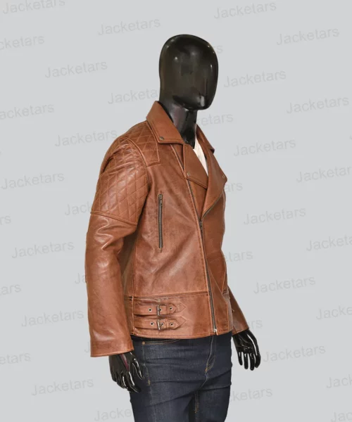 Mens Brown Biker Leather Jacket