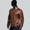 Mens Stylish Brown Leather Jacket