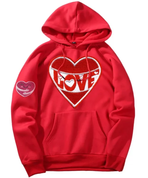 Valentine Embroidered Red Hoodies