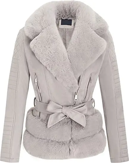 Women Gray Suede Leather Jacket