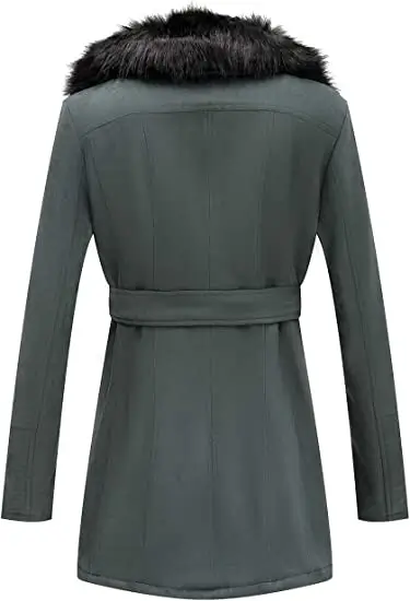 Women's Green Mid Length Pea Coat