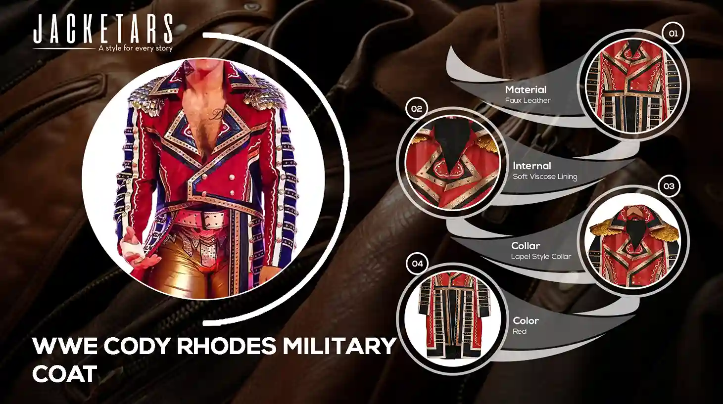 Cody Rhodes Red Military Coat