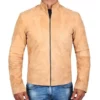 Mens Camel Suede Leather Jacket