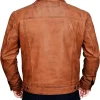 Men Tan Brown Biker Leather Jacket