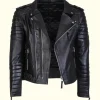 Mens Quilted Motorcycle Leather Jacket