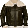 WWII B3 Army Green Bomber Shearling Jacket