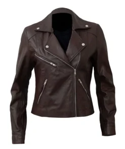 Women Biker Motorcycle Leather Jacket