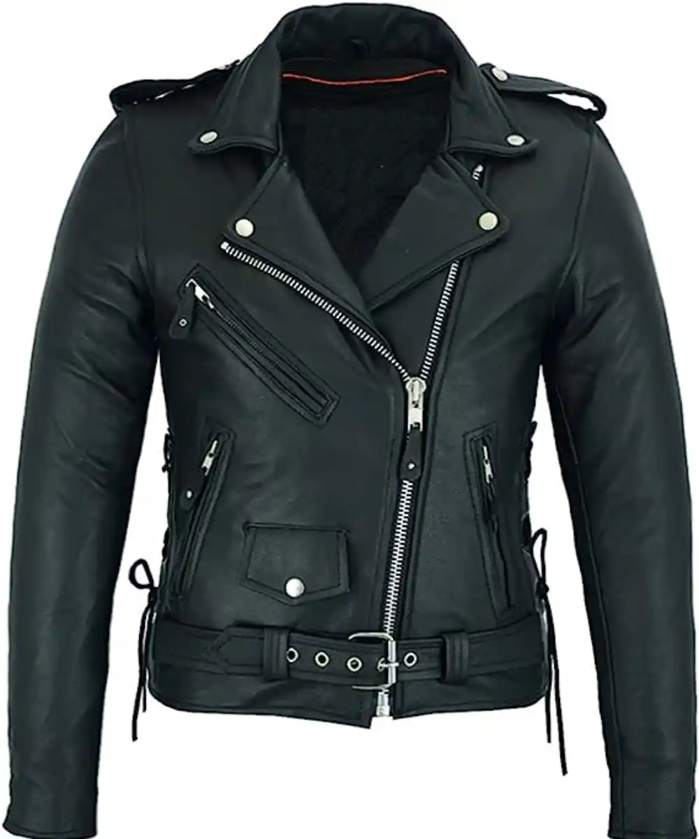 Women Classic Motorcycle Leather Jacket | Women Motorcycle Jacket