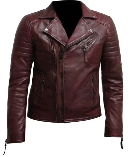 Burgundy Leather Jacket | Men Burgundy Jacket - Jacketars