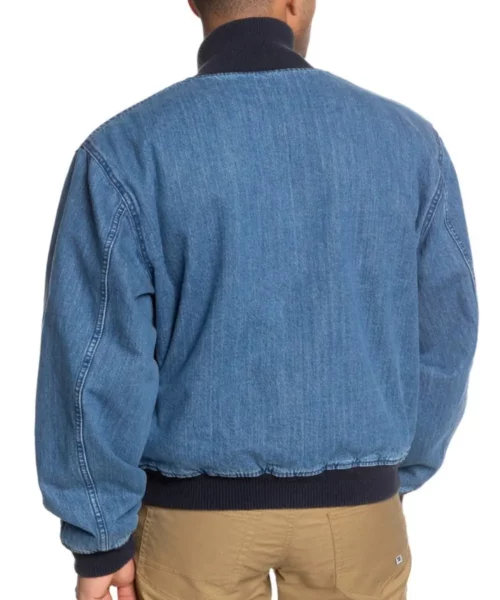 Blue Denim Bomber Jacket