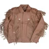 Brown Leather Fringe Jacket