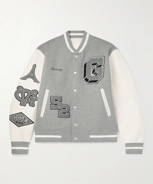Grey Varsity Jacket | Varsity Grey Jacket - Jacketars