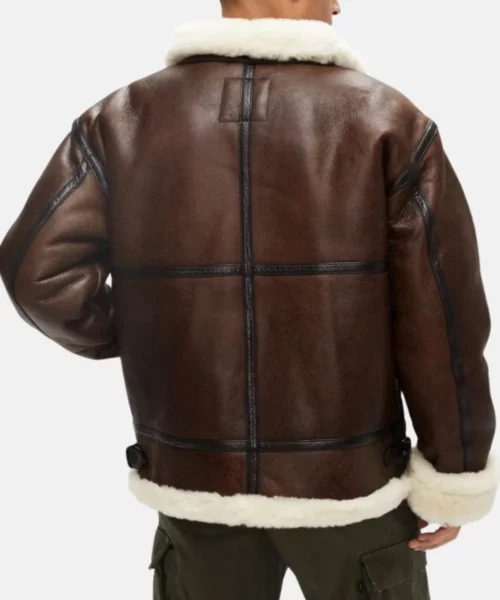 Men Brown Shearling Jacket