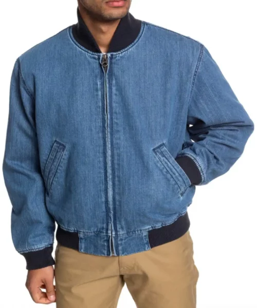 Men Denim Bomber Jacket