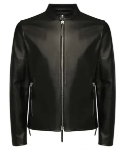 Black Zip-Up Leather Jacket