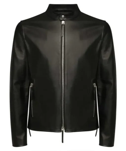 Black Zip-Up Leather Jacket