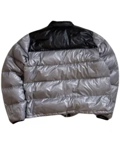 Men Black and Silver Puffer Jacket