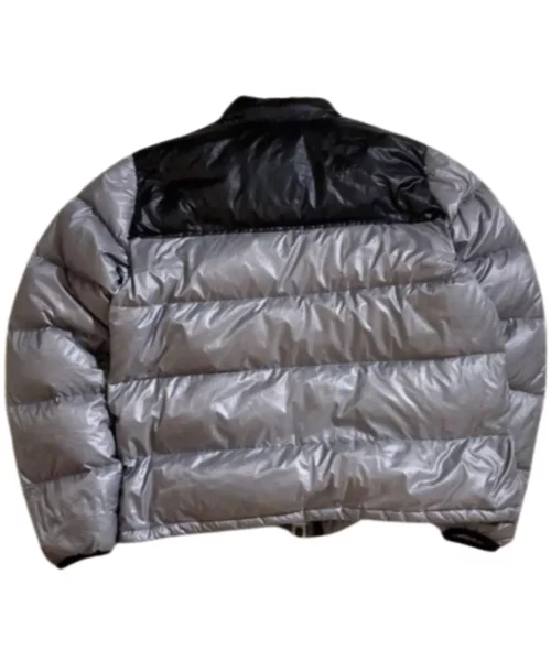 Men Black and Silver Puffer Jacket