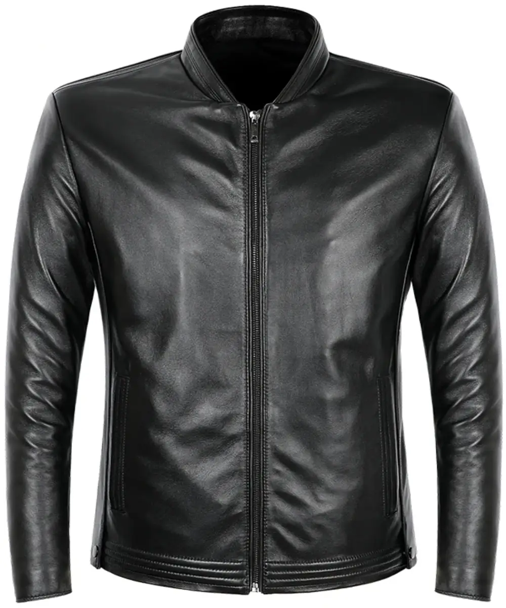 Men and Women Black Zipper Leather Jacket - Jacketars
