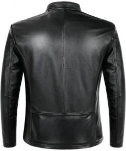 unisex Black Zipper Leather Jacket