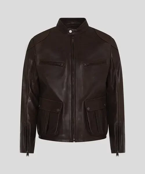 Classic Cafe Racer Leather Jacket