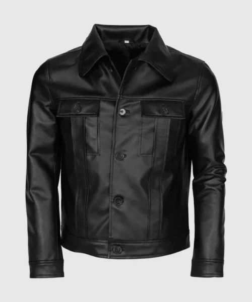 Men Black Motorcycle Leather Jacket