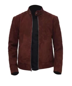 Men Brown Suede Leather Jacket