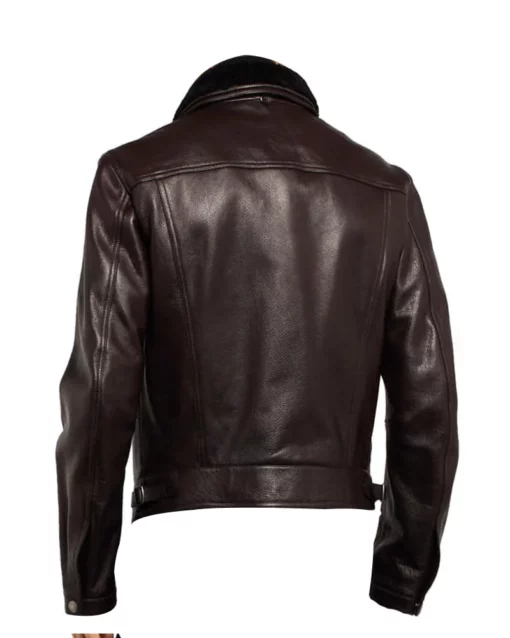Men Fur Biker Leather Jacket