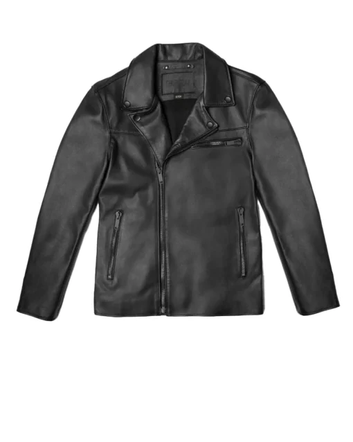 Men Racer Black Leather Jacket