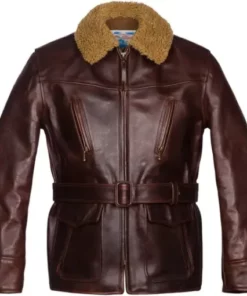 Men’s Brown Shearling Leather Coat
