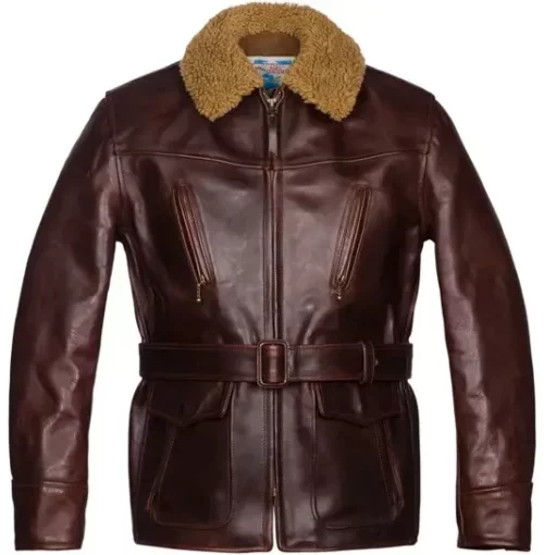 Men’s Brown Shearling Leather Coat