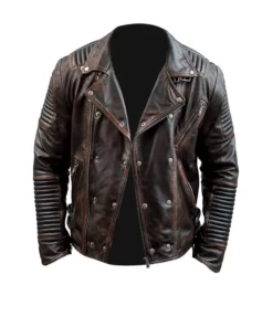 Men's Distressed Lambskin Leather Jacket