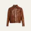 Men's Leather Trucker Jacket