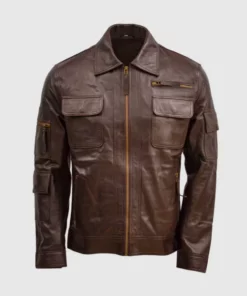 Men’s Quilted Brown Leather Jacket