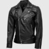 Mens Quilted Motorcycle Leather Jacket