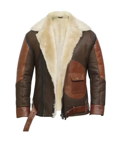 Mens Shearling Brown Jacket
