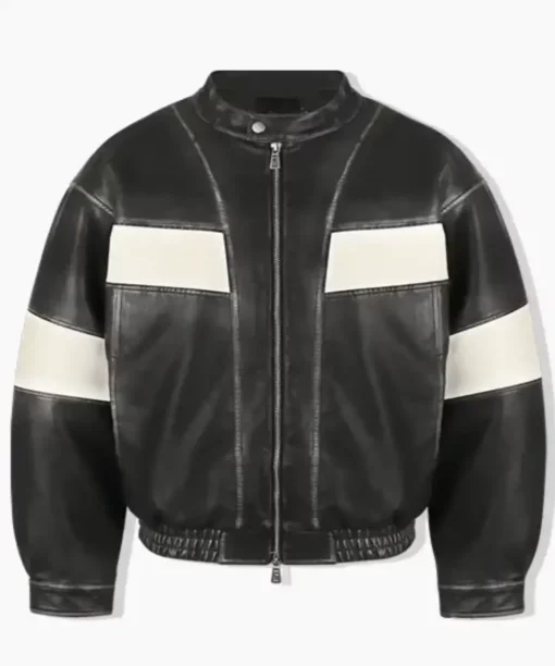 Oversize Vegan Leather Racing Jacket