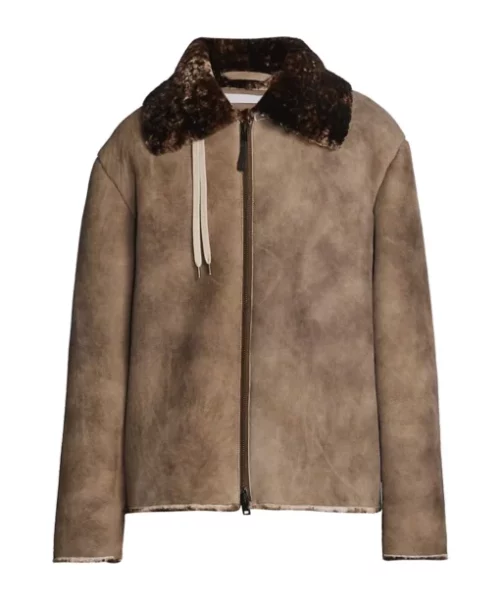 Men's Antique Suede Leather Shearling Jacket