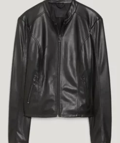 Women Faux Biker Leather Jacket