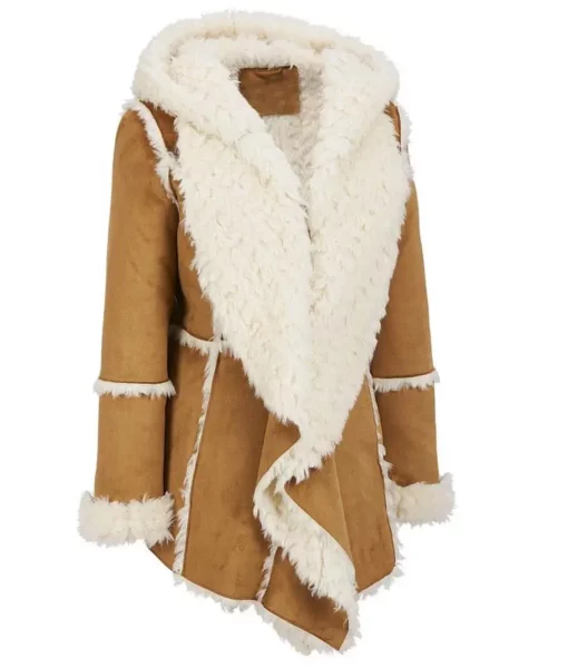 Womens Brown Fur Overcoat
