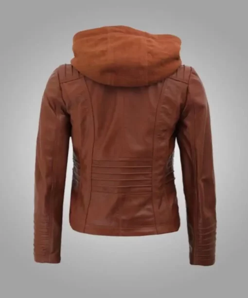 Womens Detachable Racer Leather Jacket